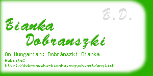 bianka dobranszki business card